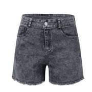 Herrnalise Women's Swim Board Shorts Swimming Women's Jeans Fashion Middle-waisted Straight Pocket Short Pants